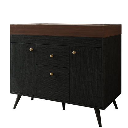 36" Modern Freestanding Bathroom Vanity with Sintered Stone Top, Ceramic Sink & Smart Storage