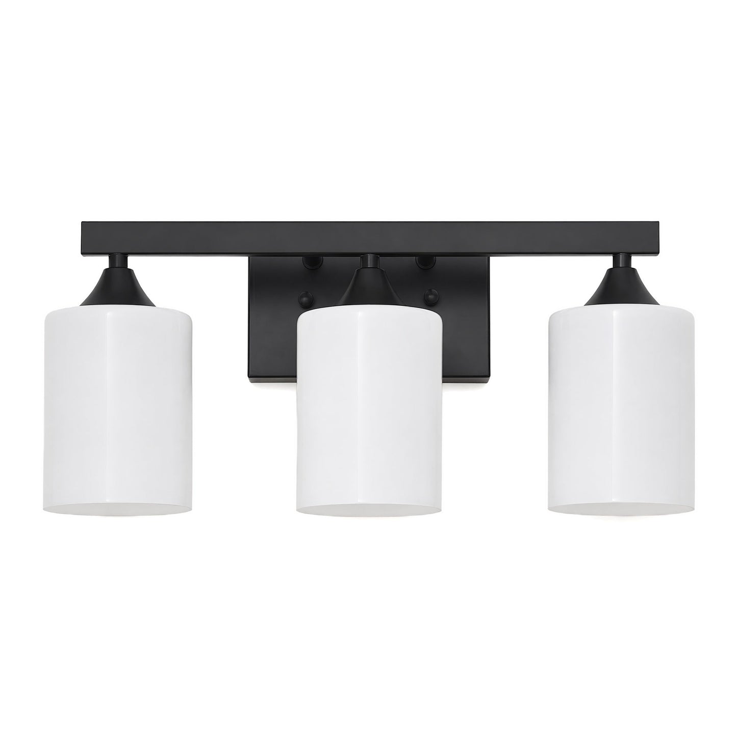 3-Light Matte Black Bathroom Vanity Light