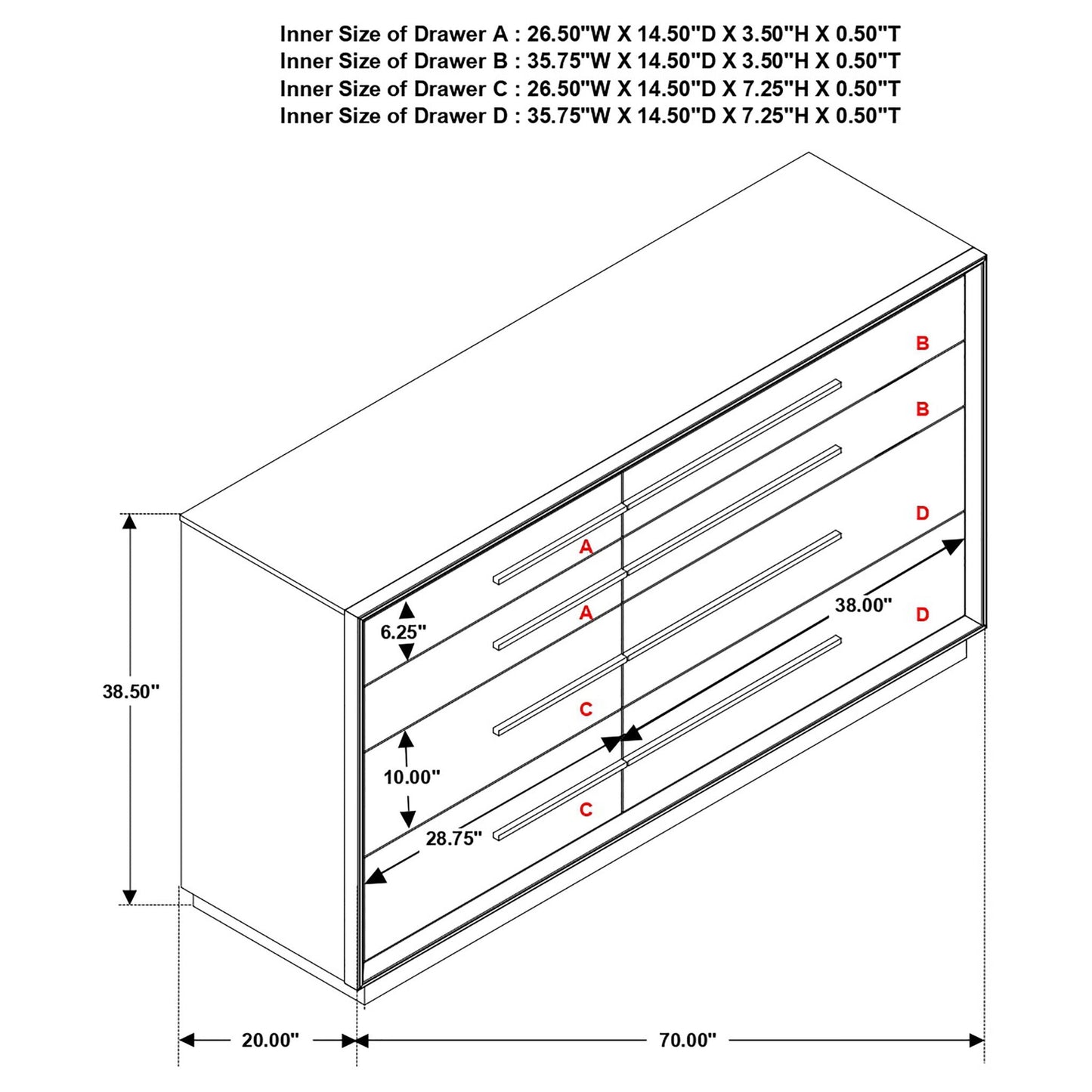 Prescott - 8 Drawer Dresser