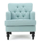 Harrison Tufted Club Chair with Button Tufted Back and Birch Wood Legs