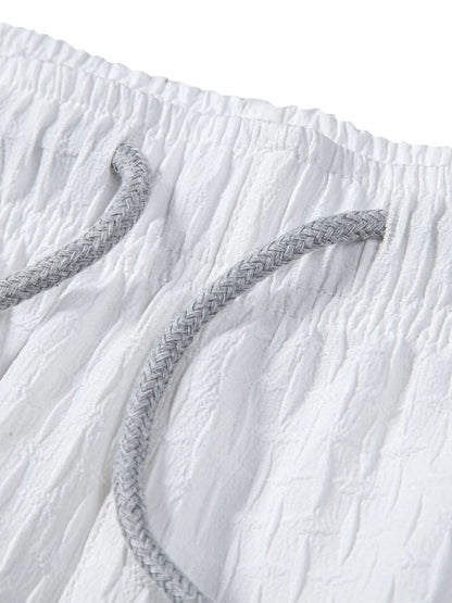 Men's Classic Textured Shorts with Elastic Waist