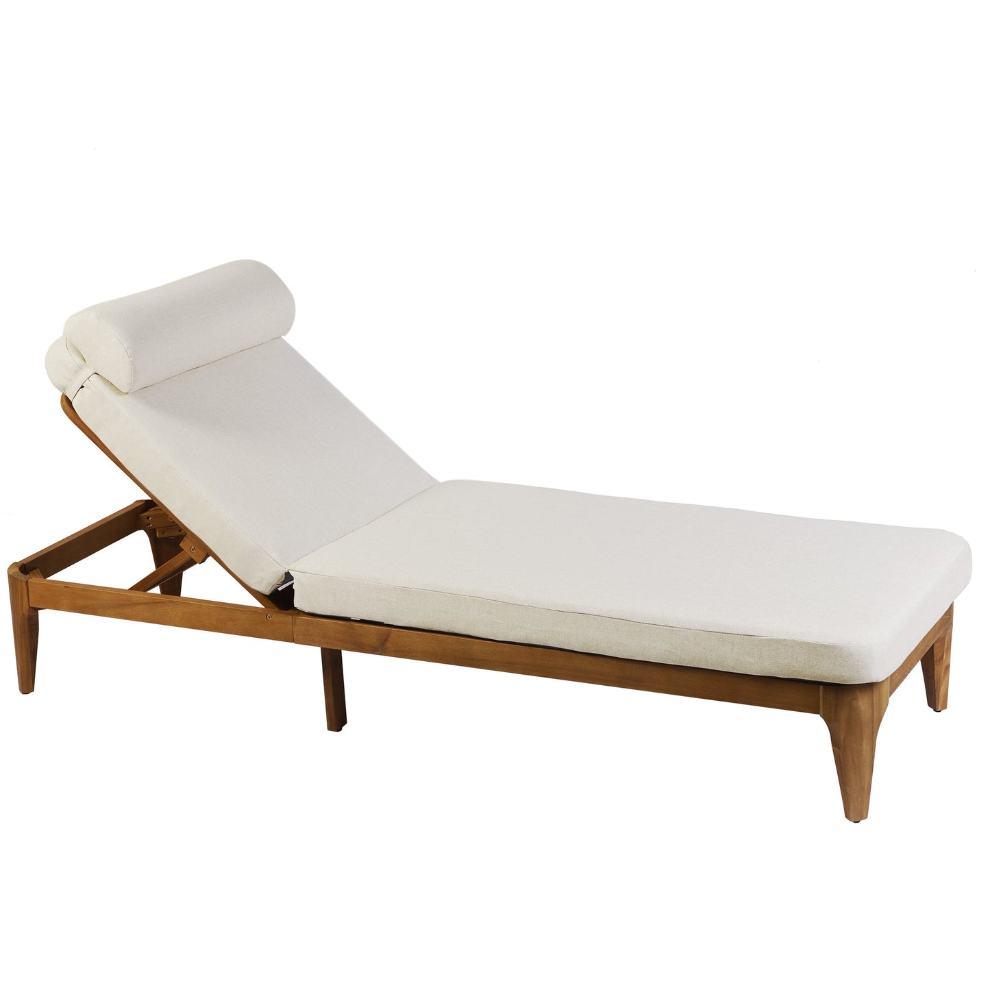TOPMAX Acacia Wood Chaise Lounge