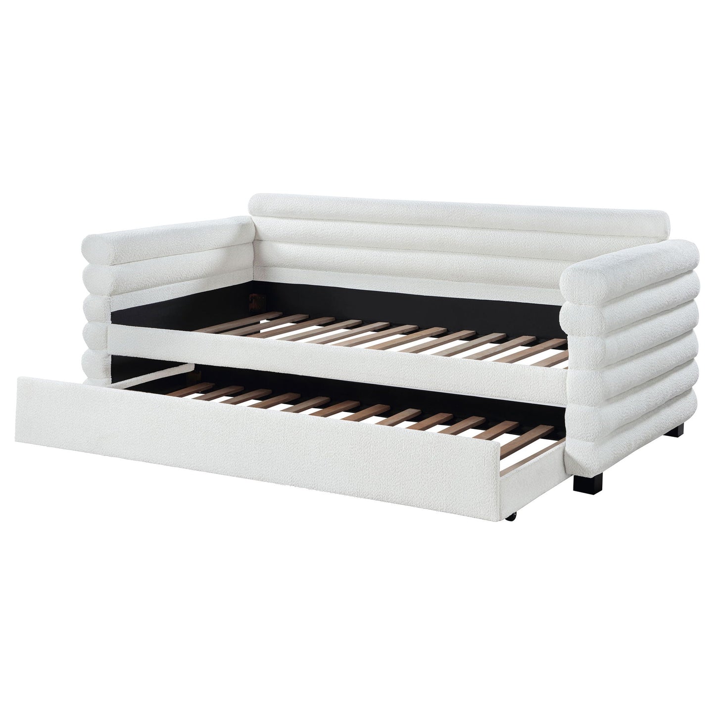 Fandango - Upholstered Twin Day Bed With Trundle - White