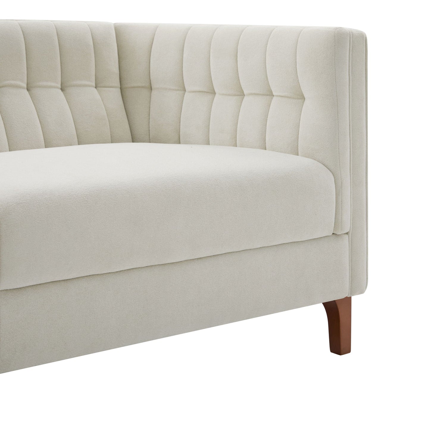 Modern 3 Seater Sofa Upholstered Couch with Curved Armrests