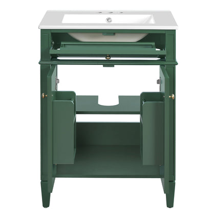 Bathroom Vanity With 2 Doors And Tip Out Drawer, Soft Closing Hinges
