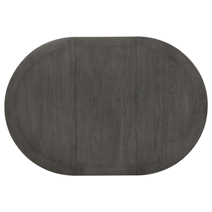 Lavon Oval 60-inch Wood Extension Leaf Dining Table Medium Grey