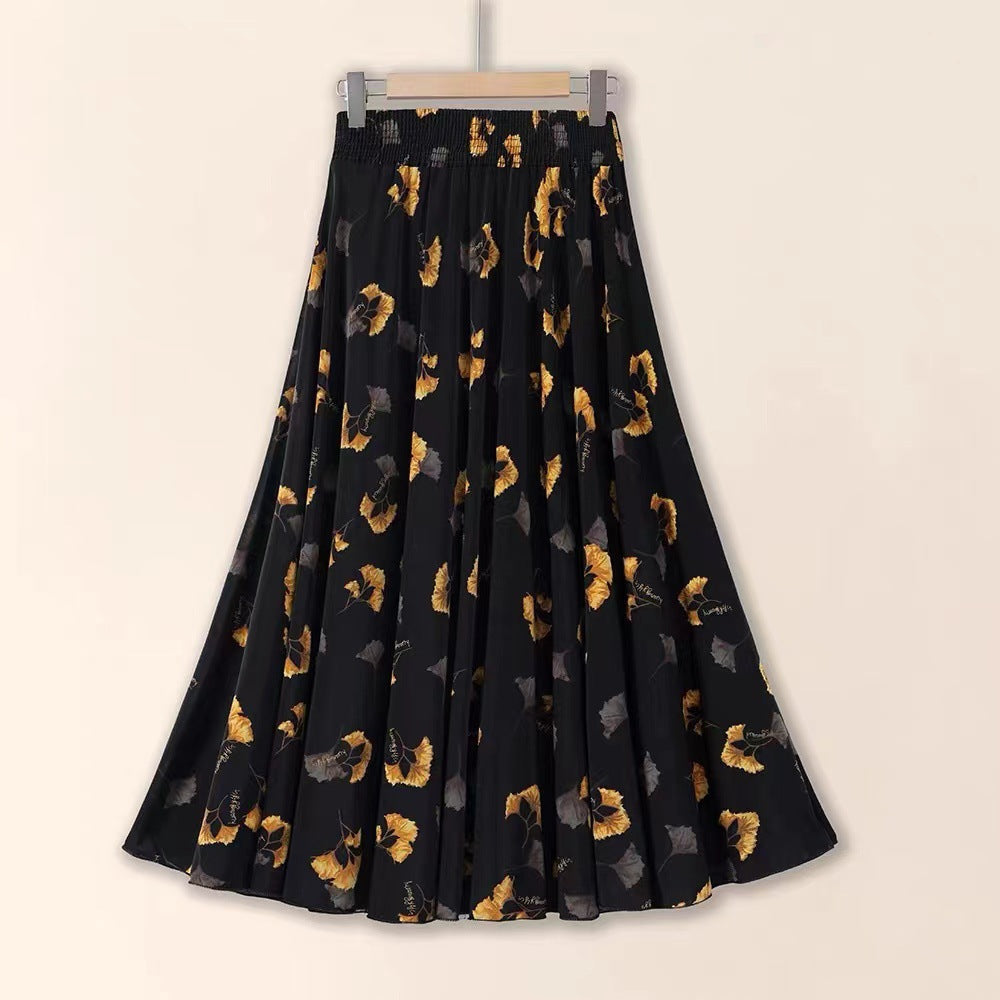 Slimming Pleated Floral Midi Dress