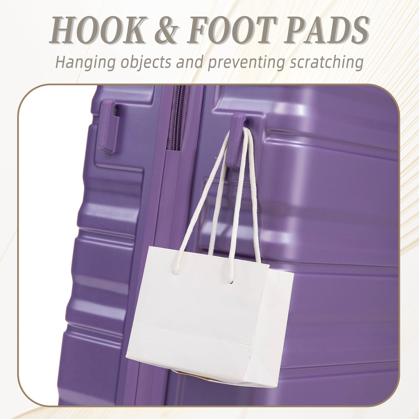 HIFINE Tourist 3-Piece ABS Spinner Wheel Luggage Set (Purple)
