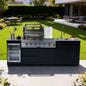 98-Inch 4-Burner Stainless Steel Gas Outdoor Kitchen Barbecue Island Grill