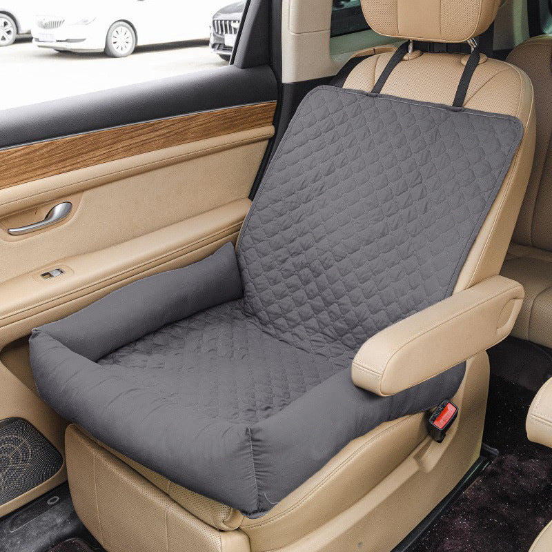 Dog Car Seat For Small Medium Dogs, Pet Front Seat Protector, Black Waterproof & Scratch-Proof Dog Car Seat Cover Booster Sofa, Non-Slip Portable Travel Safety Pet Carrier Bed For Car Truck SUV