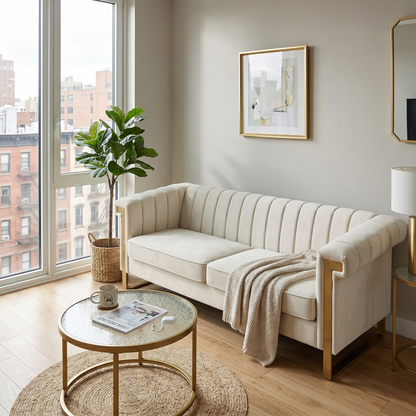 FX-P81-CW2 Modern Velvet Sofa