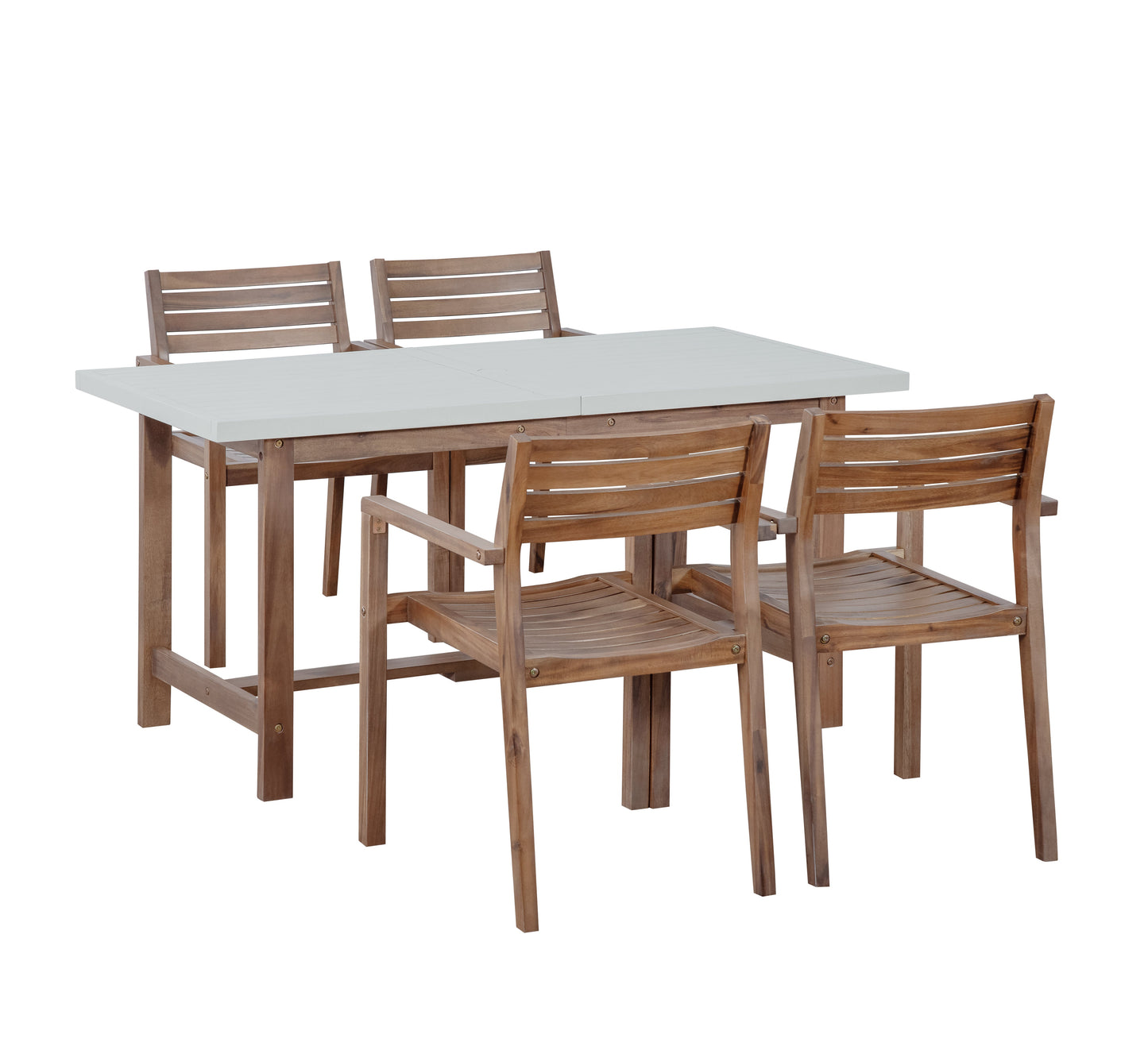 U_STYLE 5-Piece Outdoor Acacia Wood Dining Set