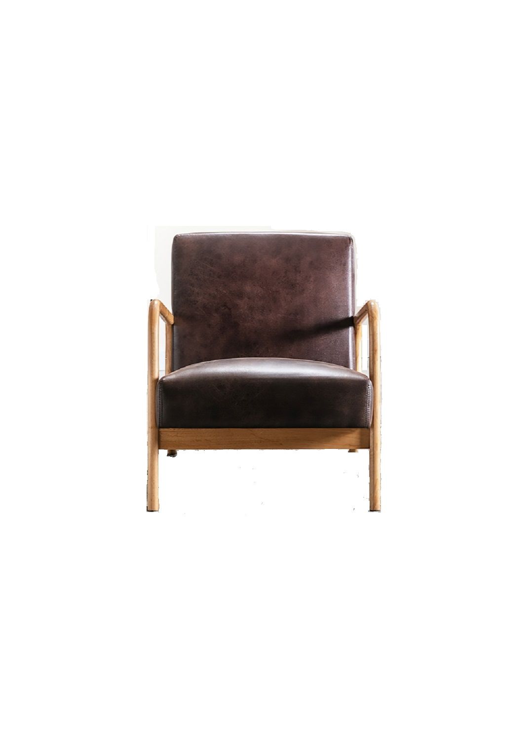 Open Framed Armchair With Cushioning Brown - Dark Brown