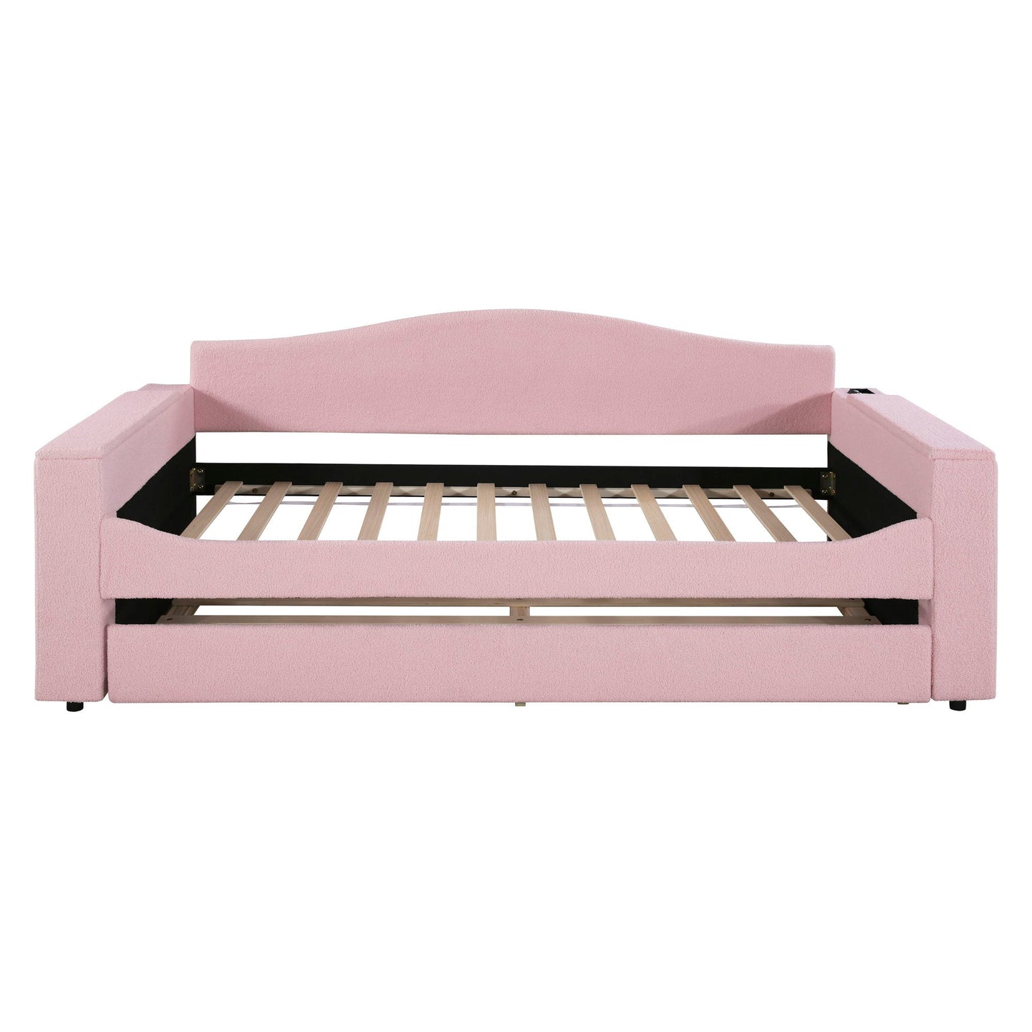 Upholstered Daybed With Storage Armrests, Trundle And Latest Integrated tooth Audio System