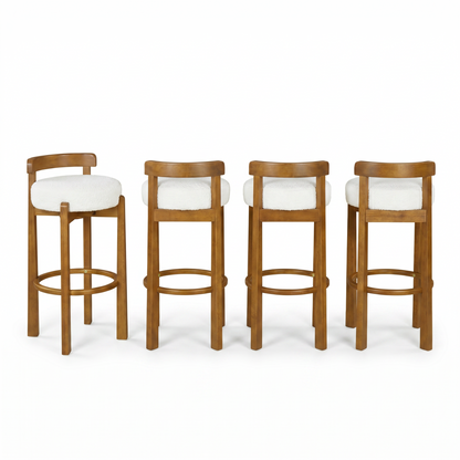 Elise Indoor Wooden Low Back Barstool