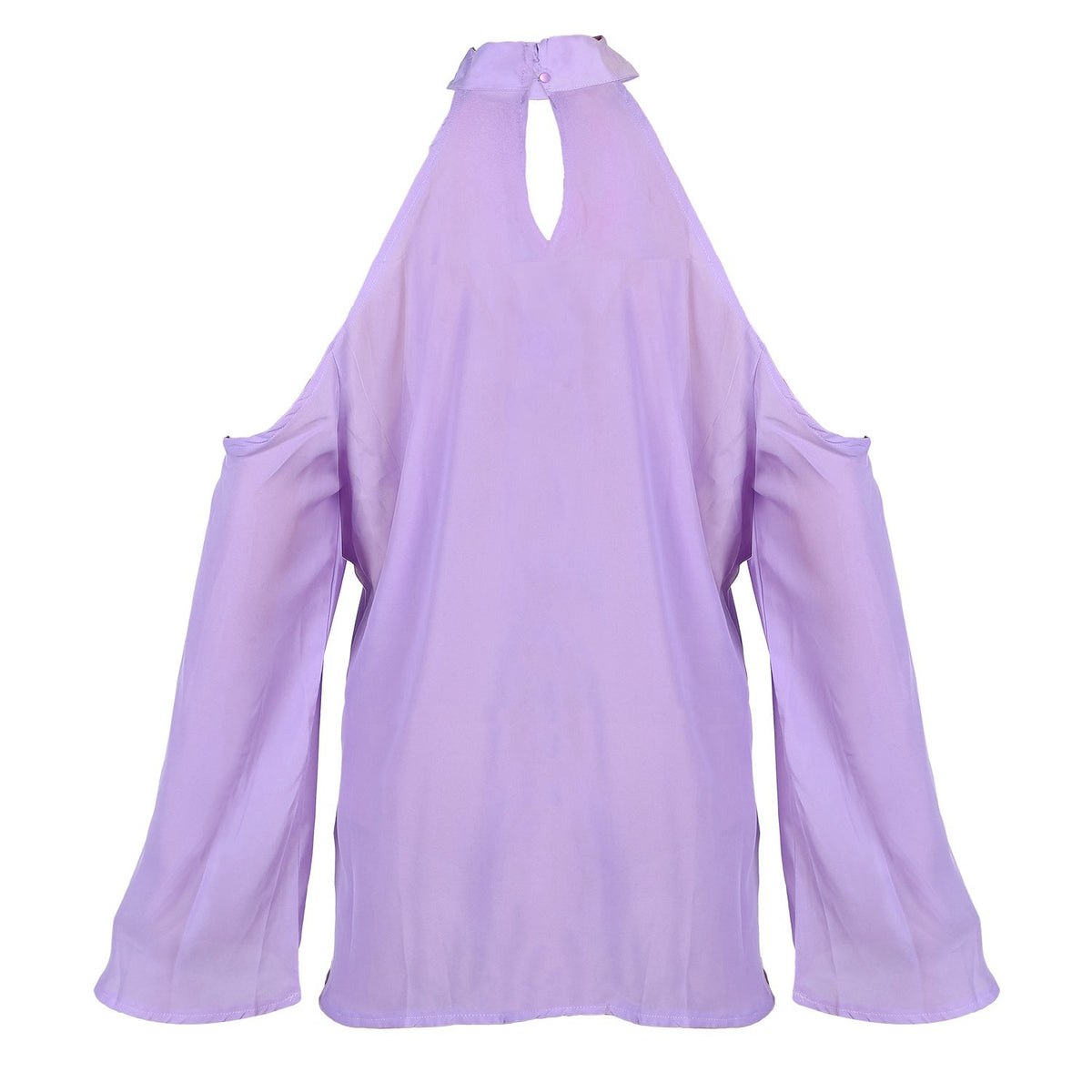 Women\'s Sexy Off The Shoulder Blouses Cold Shoulder Tops V-Neck Long Sleeve T-Shirt Solid Color Summer
