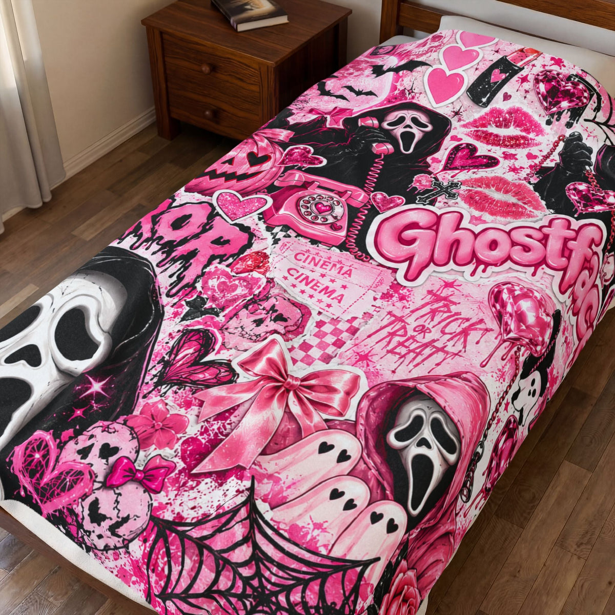 “Horror - Ghost Face” Velveteen Plush Blanket