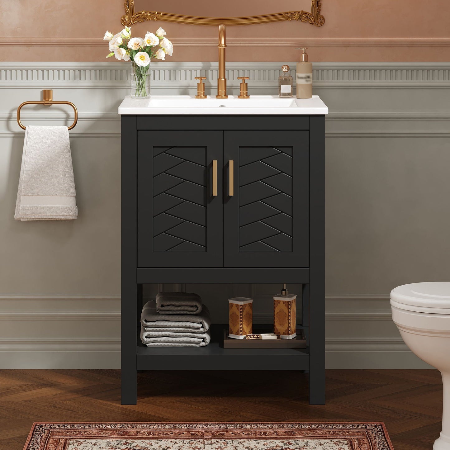 Modern Bathroom Vanity With Elegant Twill Design