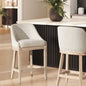 Newport - Coastal Curved Back Upholstered Counter Stool - Two Tone Neutral Gray