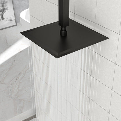 Modern 10" Square Rainfall Shower Head & Stainless Steel Wall Or Ceiling Mount Luxury Spa Shower Panel
