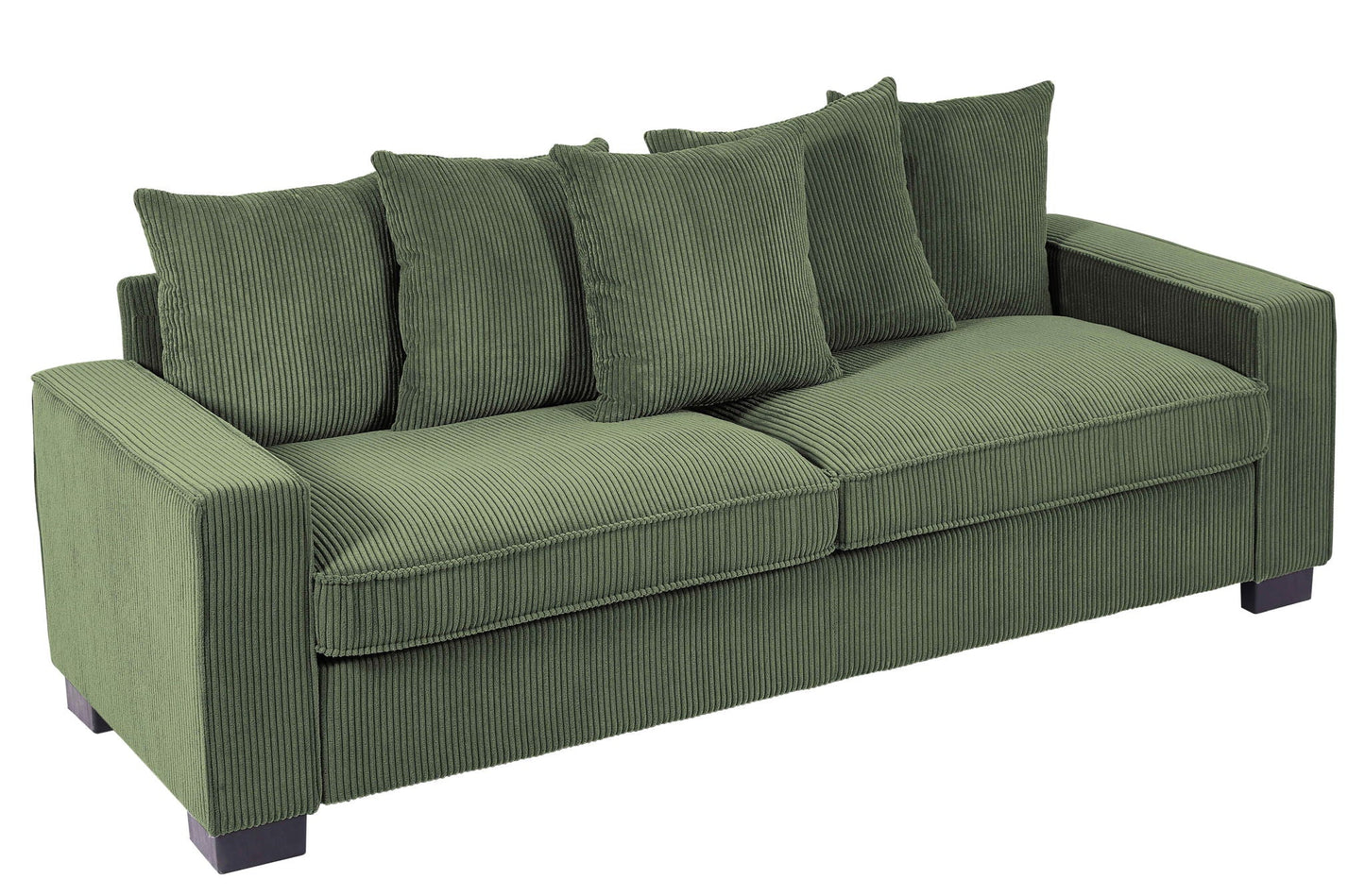 Luxe Sofa With 5 Matching Toss Pillows, Sleek Design, Spacious And Comfortable 3 Seater Couch