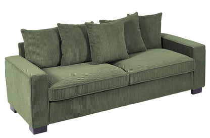 Luxe Sofa With 5 Matching Toss Pillows, Sleek Design, Spacious And Comfortable 3 Seater Couch