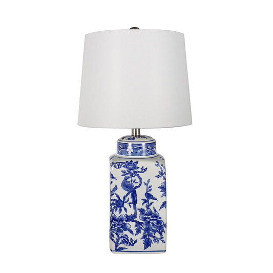 13x25' Blue and White Ceramic Vase Lamp