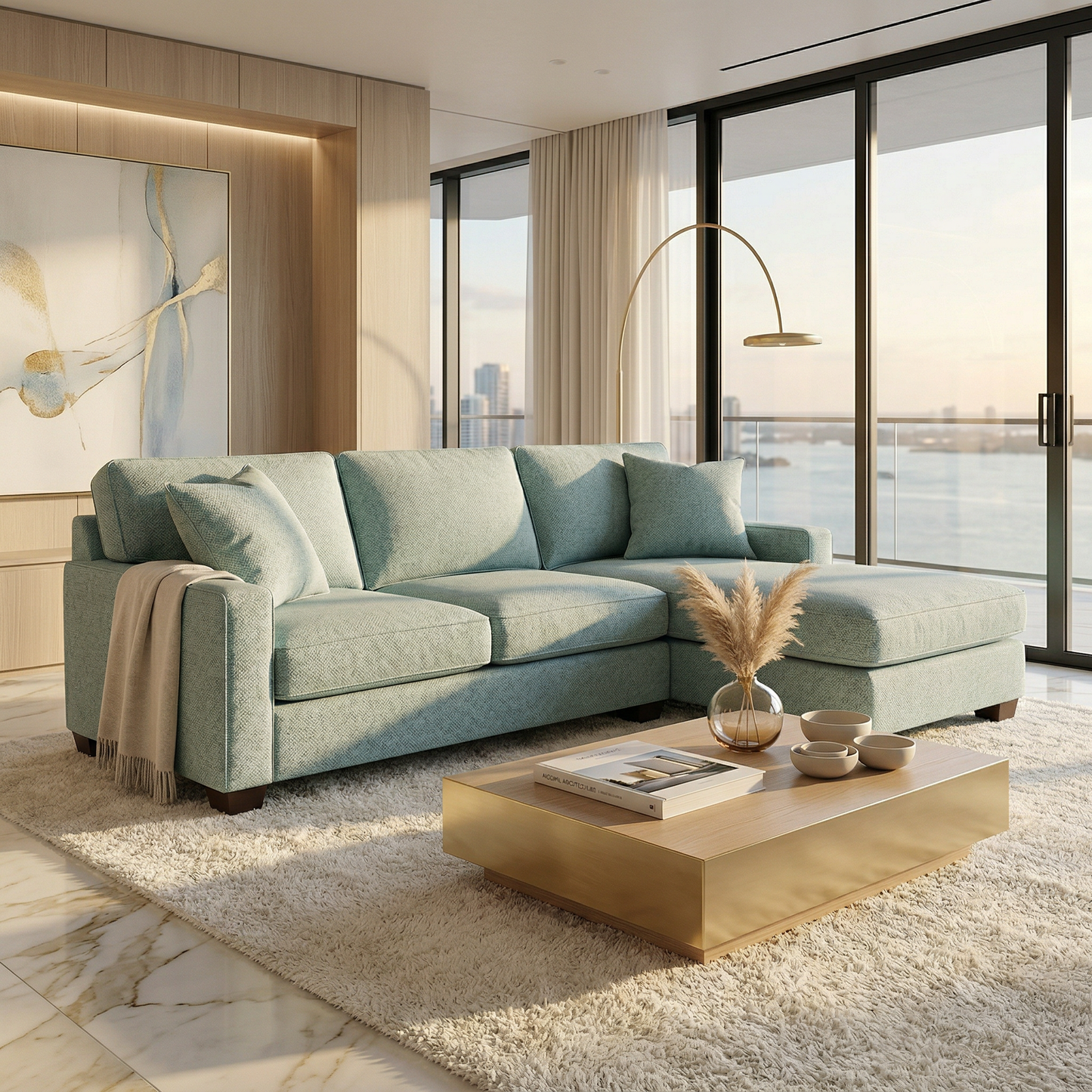 Clifford Sectional Sofa – Made in USA with Custom Fabric Options