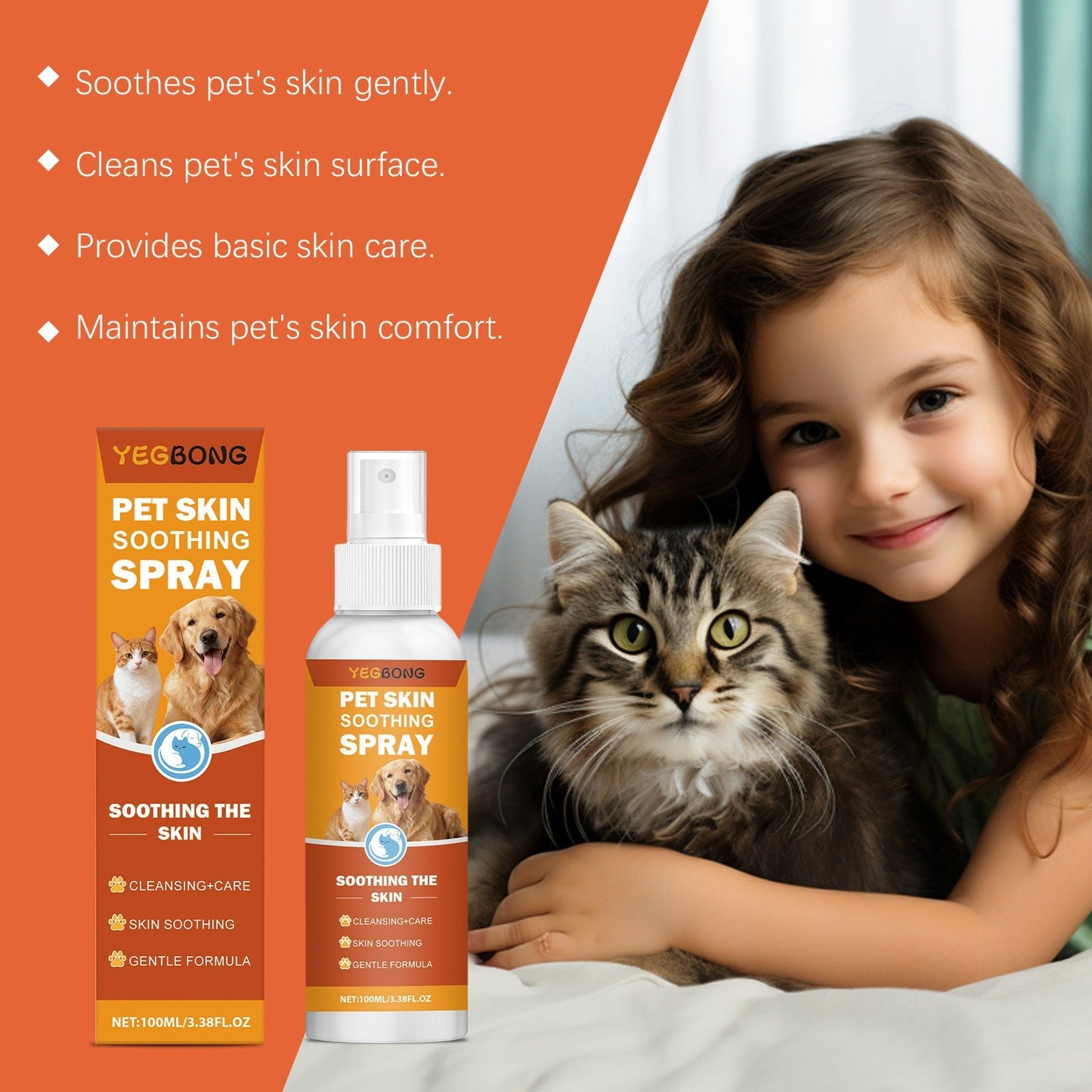 Yegbong Pet Skin Care Spray Cleansing And Comforting Skin Gentle Daily Care Spray