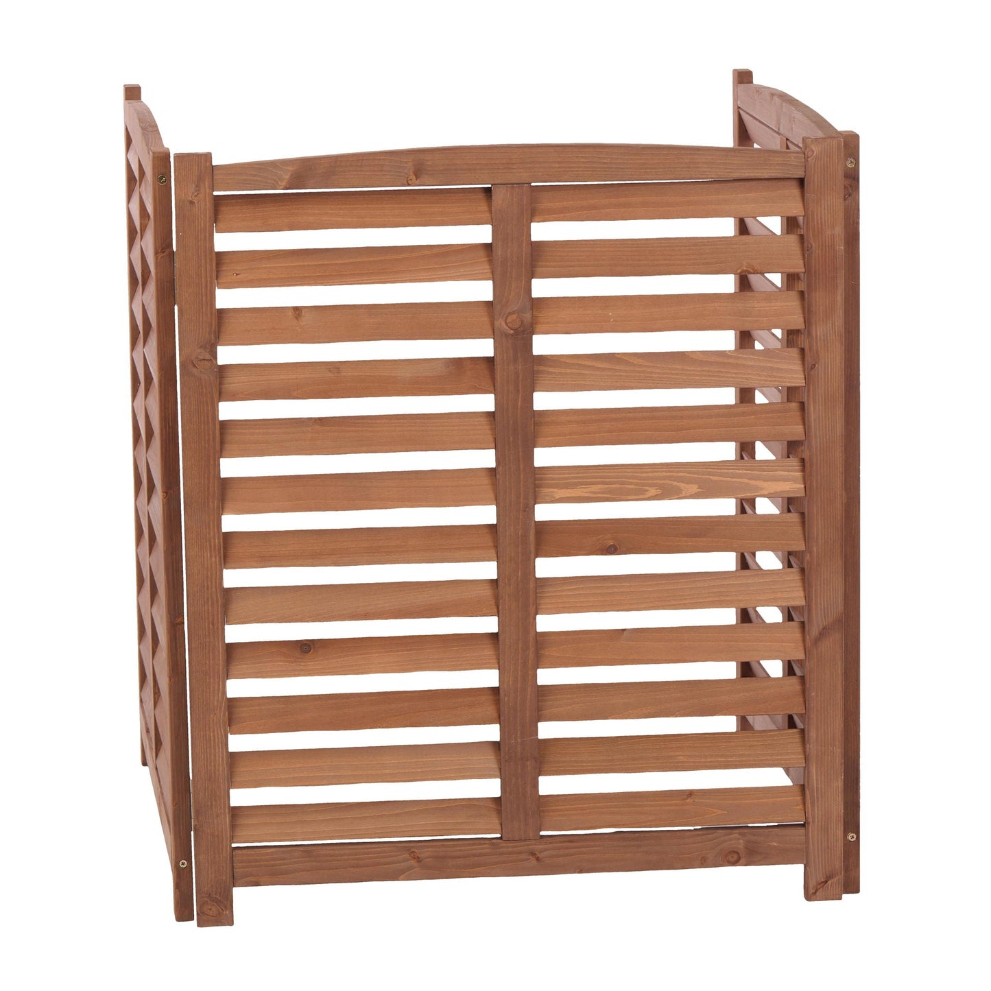 3 Panel Outdoor Wooden Air Conditioner Fence
