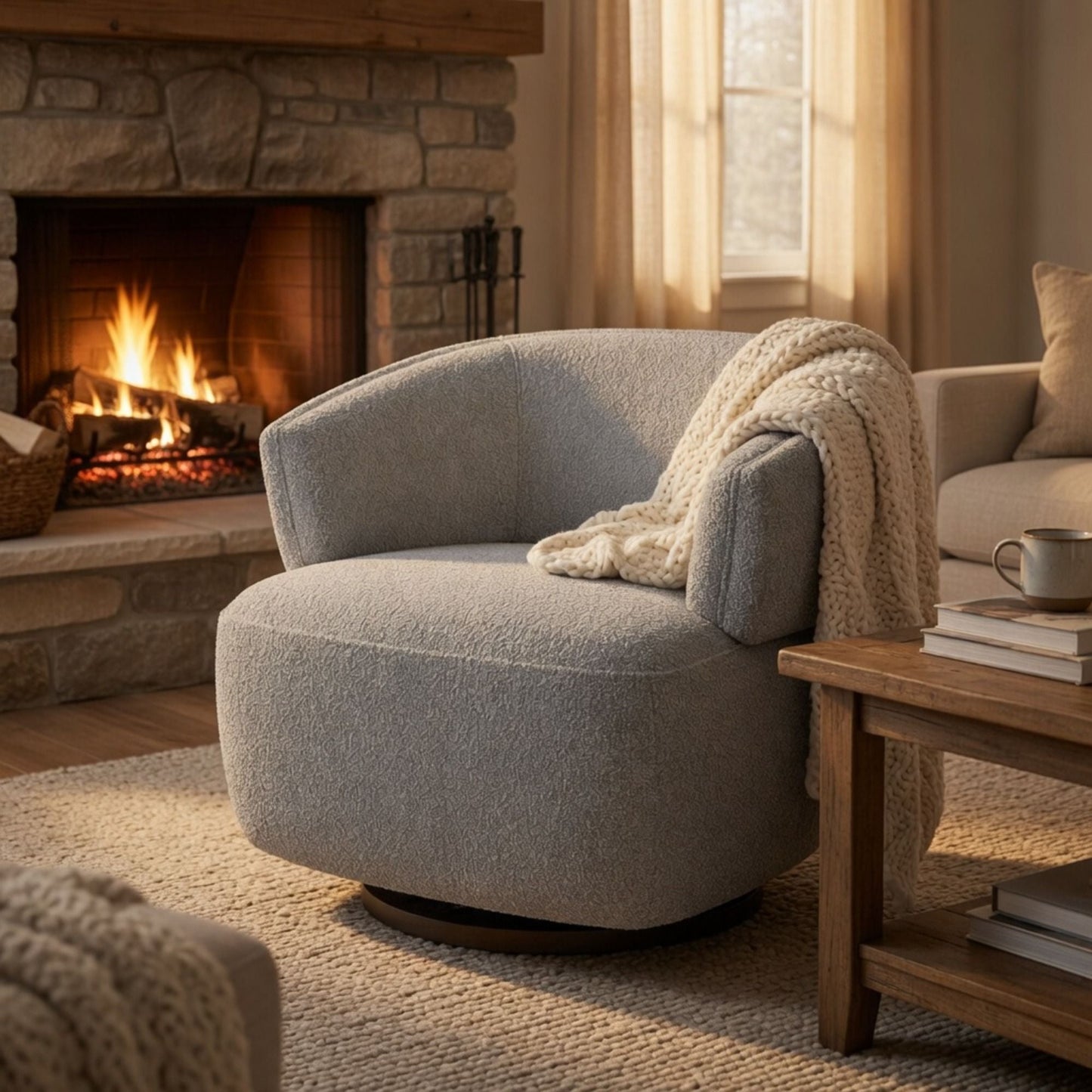 Swivel Barrel Accent Oversized Club Chair