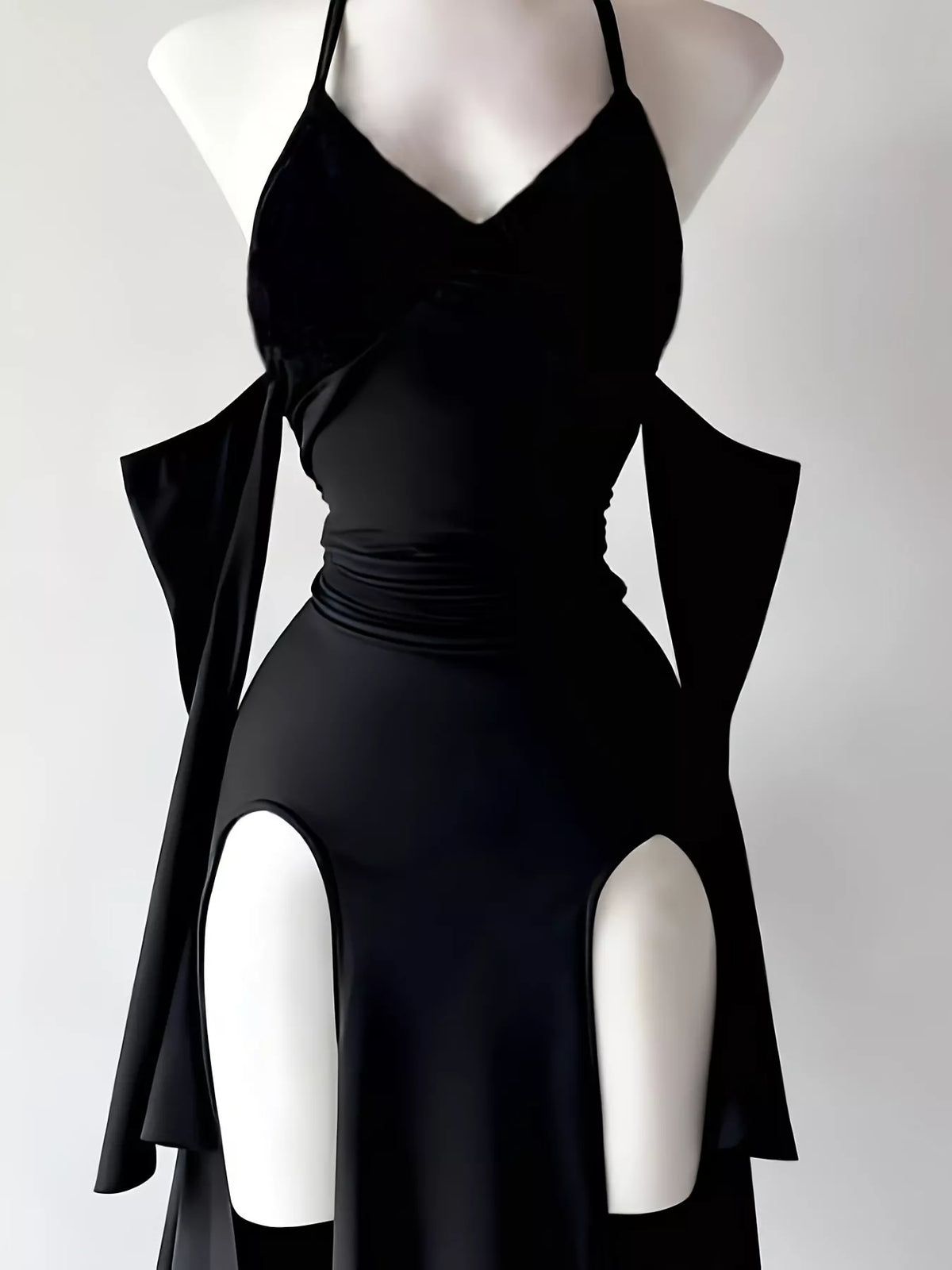 Halter Neck High-Slit Bodycon Dress