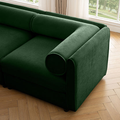 Stylish Sofa With Storage Seat And Cylindrical Backrest