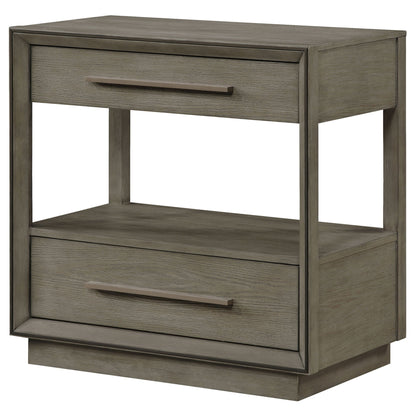 Durango 2-drawer Nightstand Bedside Table Taupe Oak