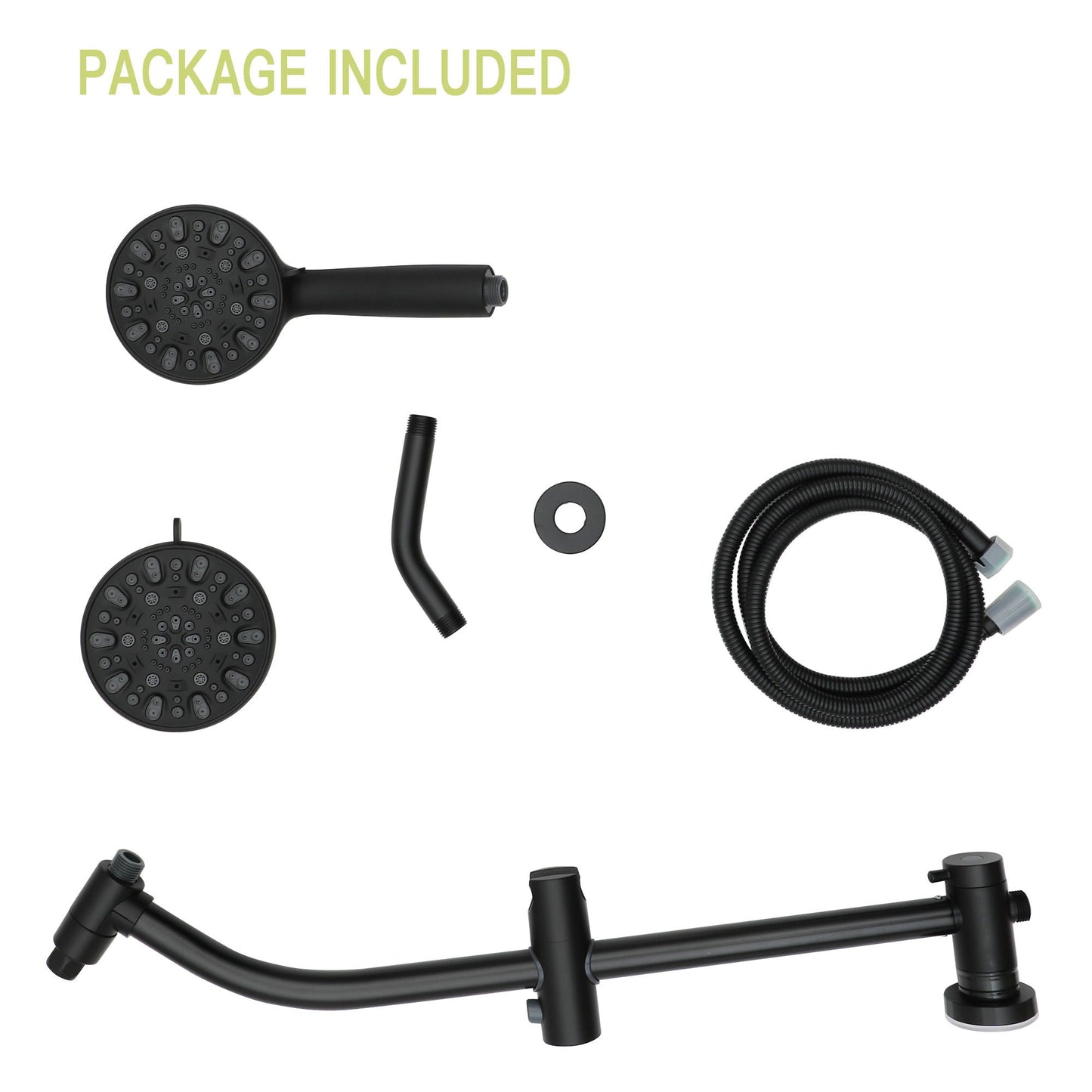 Multi Function Dual Shower Head Shower System With 4.7" Rain Showerhead, 7 Function Hand Shower, Adjustable Slide Bar