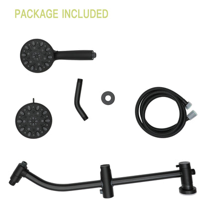 Multi Function Dual Shower Head Shower System With 4.7" Rain Showerhead, 7 Function Hand Shower, Adjustable Slide Bar