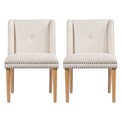 Light Luxury Rivet Upholstered Dining Chair Set of 2