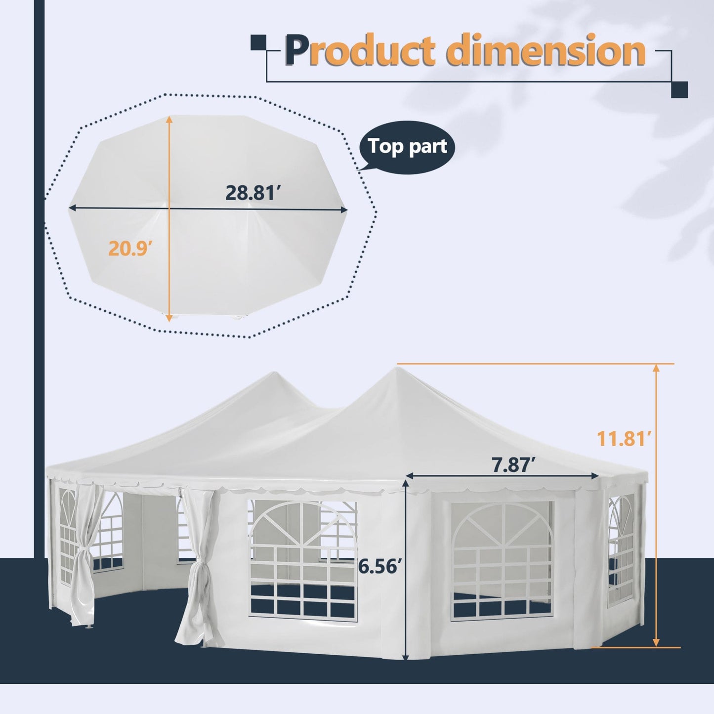 [29X21FT] Extra-Large Heavy-Duty Outdoor Waterproof Party, Wedding Tent With Steel Frame (SAK53821)