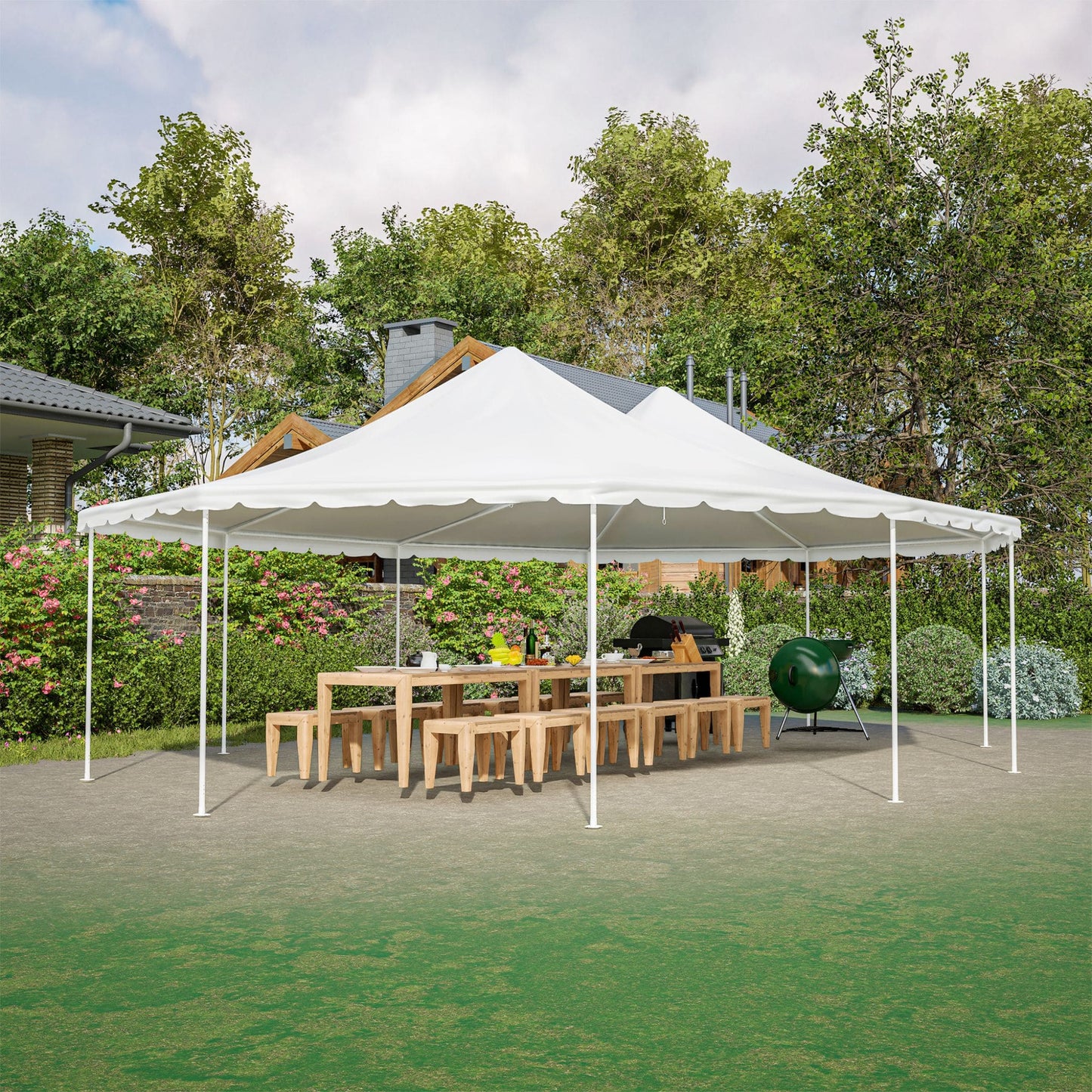 [29X21FT] Extra-Large Heavy-Duty Outdoor Waterproof Party, Wedding Tent With Steel Frame (SAK53821)