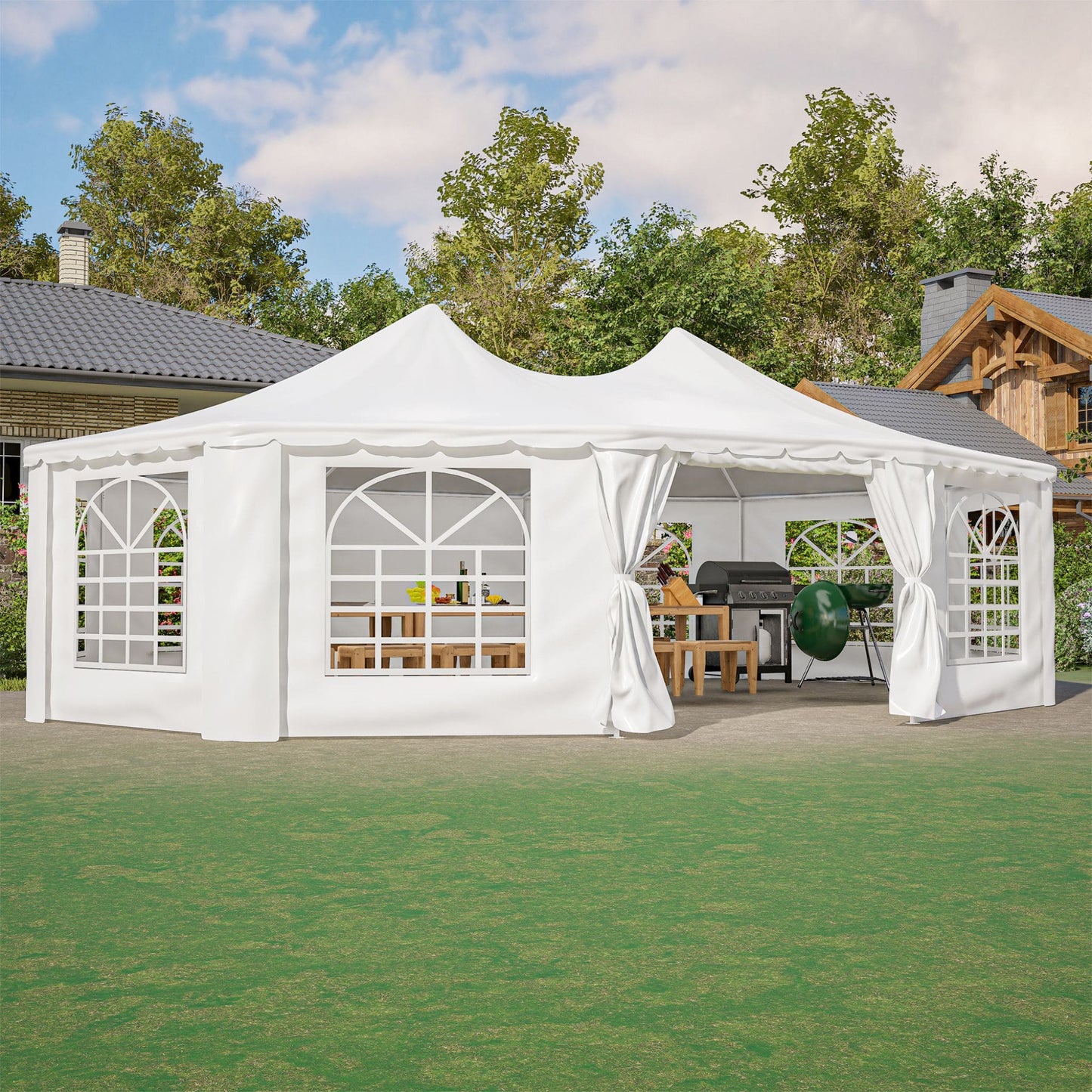 [29X21FT] Extra-Large Heavy-Duty Outdoor Waterproof Party, Wedding Tent With Steel Frame (SAK53821)