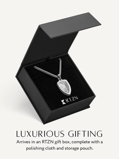 Meteorite Shield Pendant Necklace