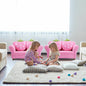 Kids Strawberry Armrest Chair Sofa with 2 Cute Strawberry Pillows-Pink