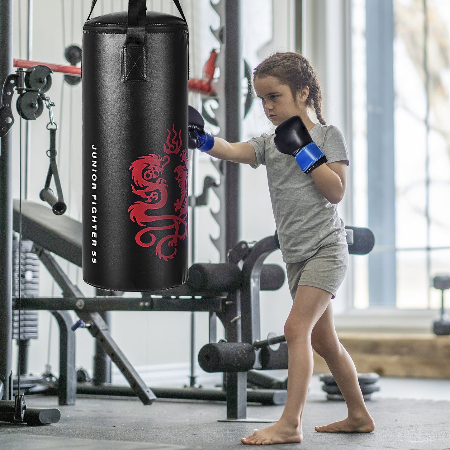 Kids Boxing Set with Punch Bag, Gloves & Jump Rope - 24 Inch
