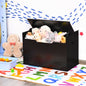 Kids Toy Wooden Flip-top Storage Box Chest Bench with Cushion Hinge-Brown