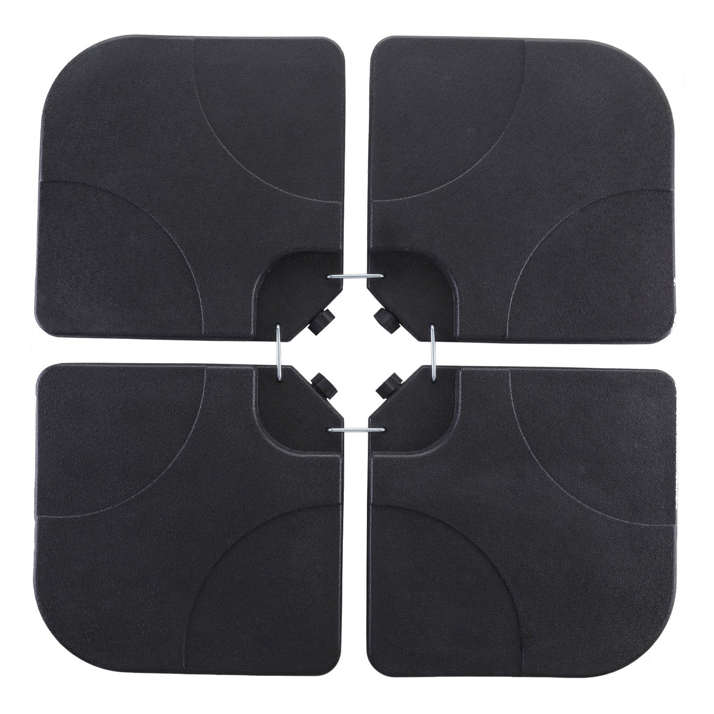 Ainfox 220 lb Weighted Umbrella Base Fillable Patio Umbrella Stand Waterproof Holder 4 Pack Weights Black