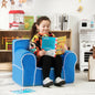 Upholstered Kids Sofa with Velvet Fabric and High-Quality Sponge-Blue
