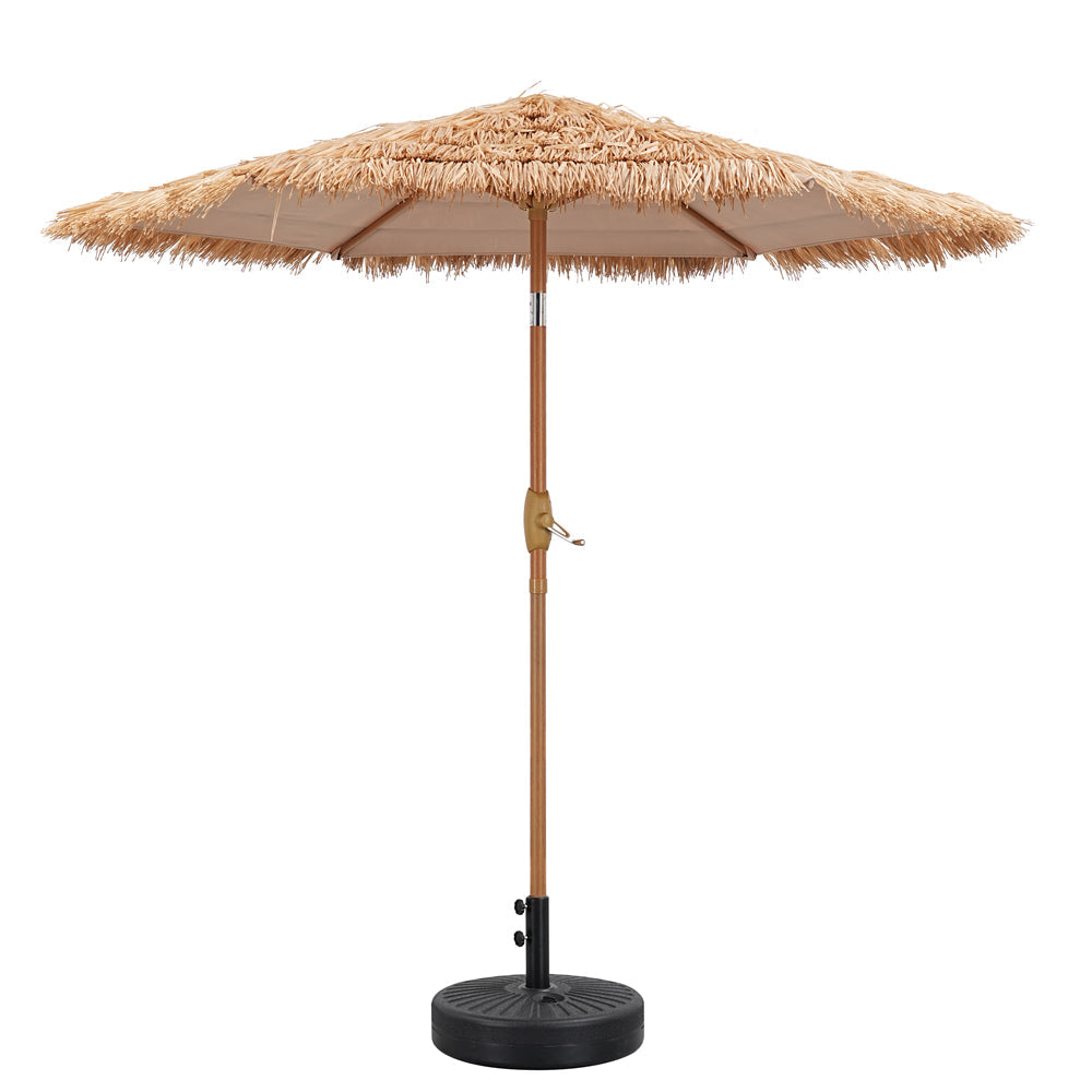 Ainfox 7.5FT Tiki Patio Umbrella Outdoor Table Umbrella With Umbrella Base