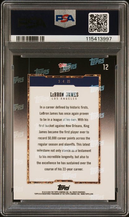 Graded 2024 Topps Now LeBron James #12 Basketball Card PSA 9 Mint