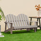 2 Person Fir Wood Adirondack Chair with High Backrest-Gray