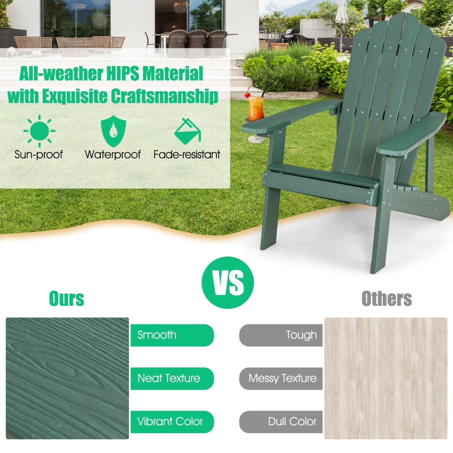 Adirondack Chair Set - Adult & Kids Pair for Patio
